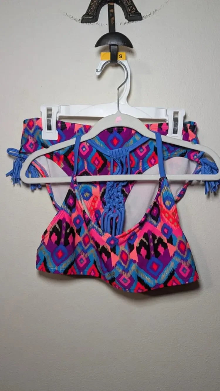 Art Class Two-Piece Swimsuit Bikini Pink Purple Blue Girls Size L 10-12